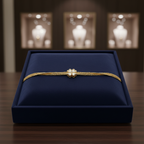 Bracelet or et fleur en nacre