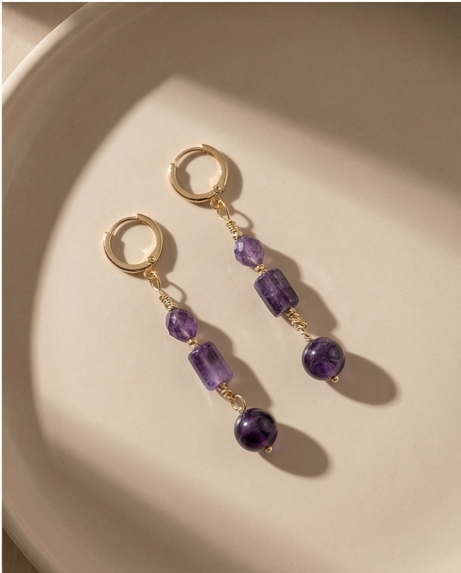 Boucles d’oreilles en Améthyste