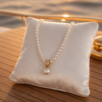 Collier  perles de culture et or  - Éclat libre