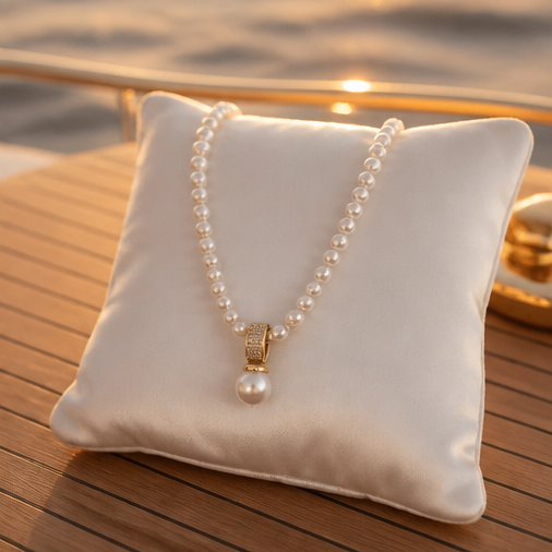 Collier  perles de culture et or  - Éclat libre