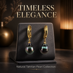 Boucles d'oreilles avec perles de Tahiti en goutte - Lumiere de Tahiti