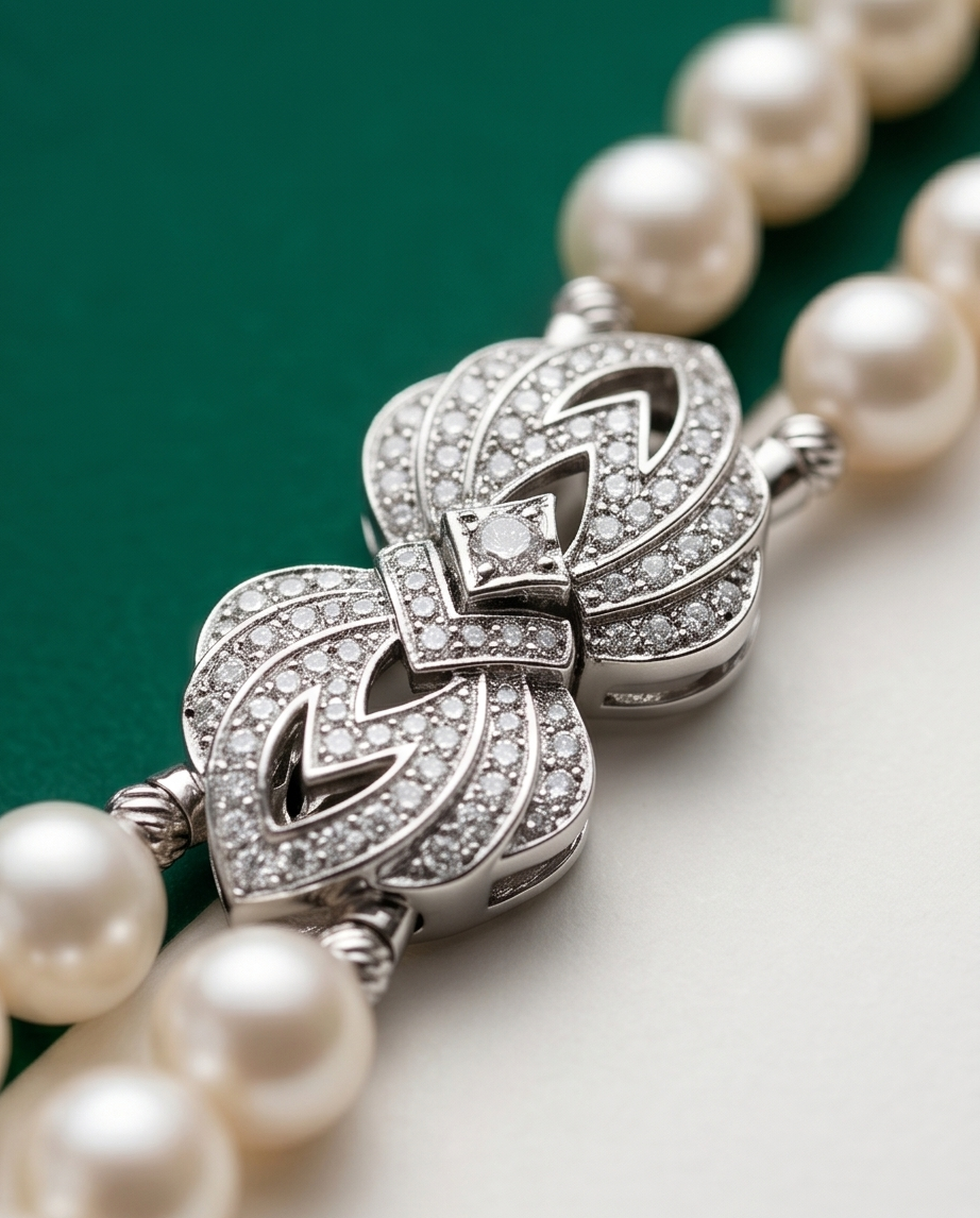 collier deux rangs de perles de culture blanches fermoir argent - vue 5