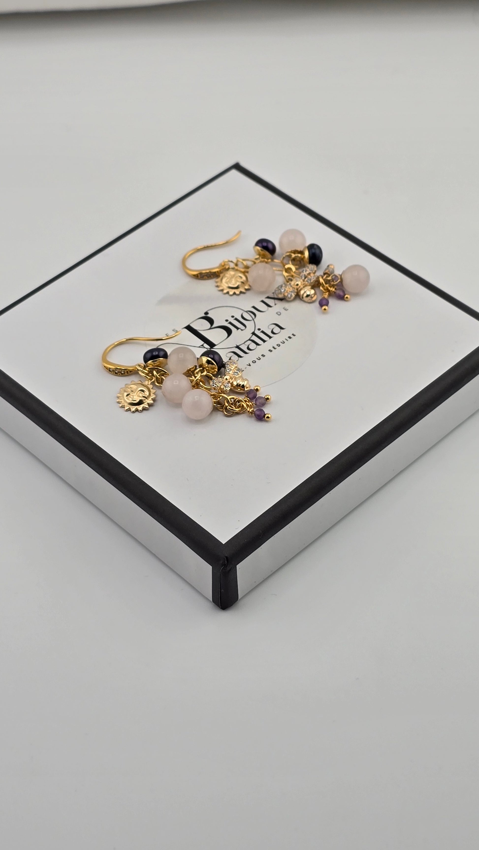 Boucles d 'oreilles en plaqué or 24k