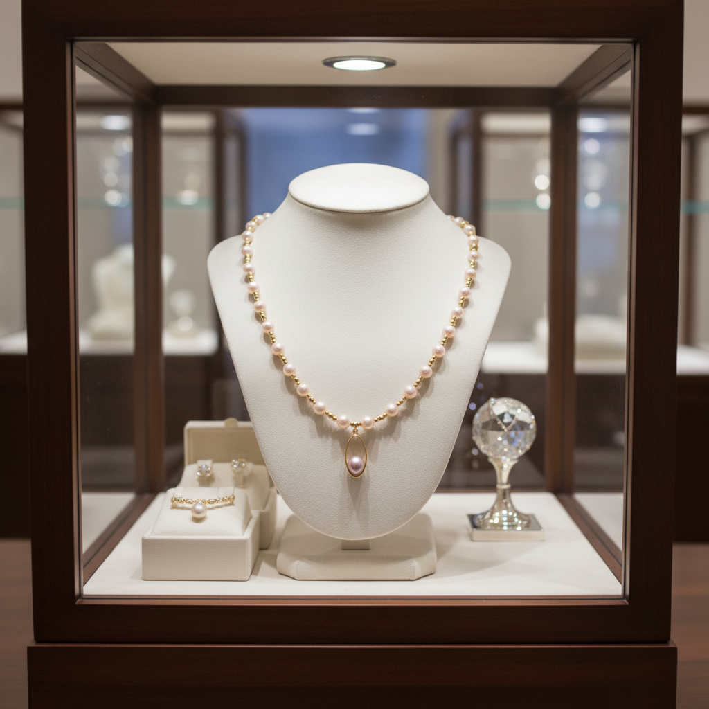 Collier en perles de culture poudrée