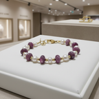 Bracelet Élégance en perles de culture et Jaspe rose