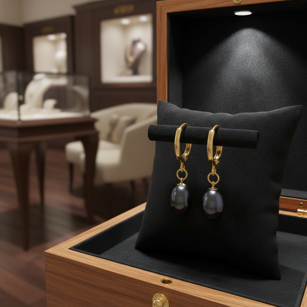 Boucles d oreilles en plaqué or 24k