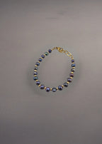 Bracelet en perles de culture bleu marine et vermeil