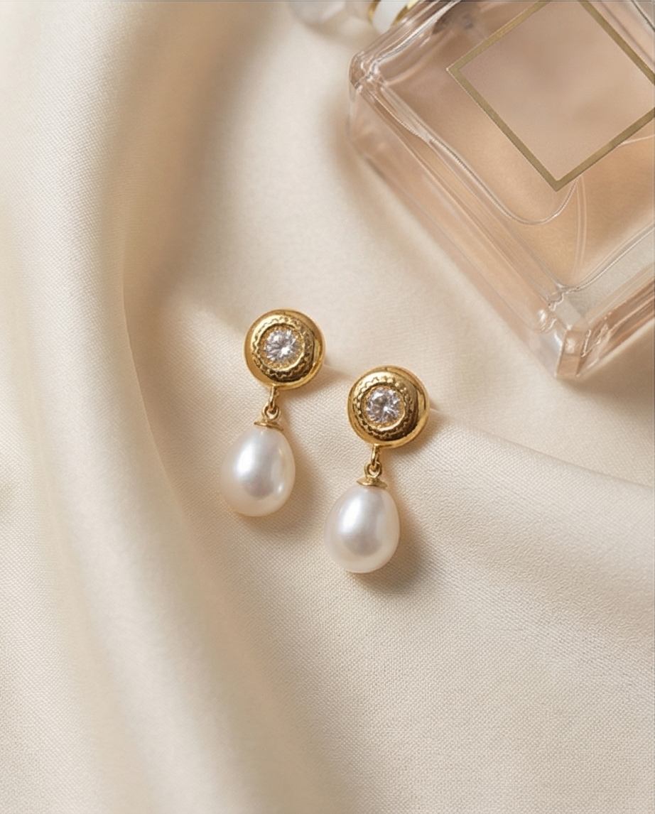 Boucles d’oreilles clous avec zircon