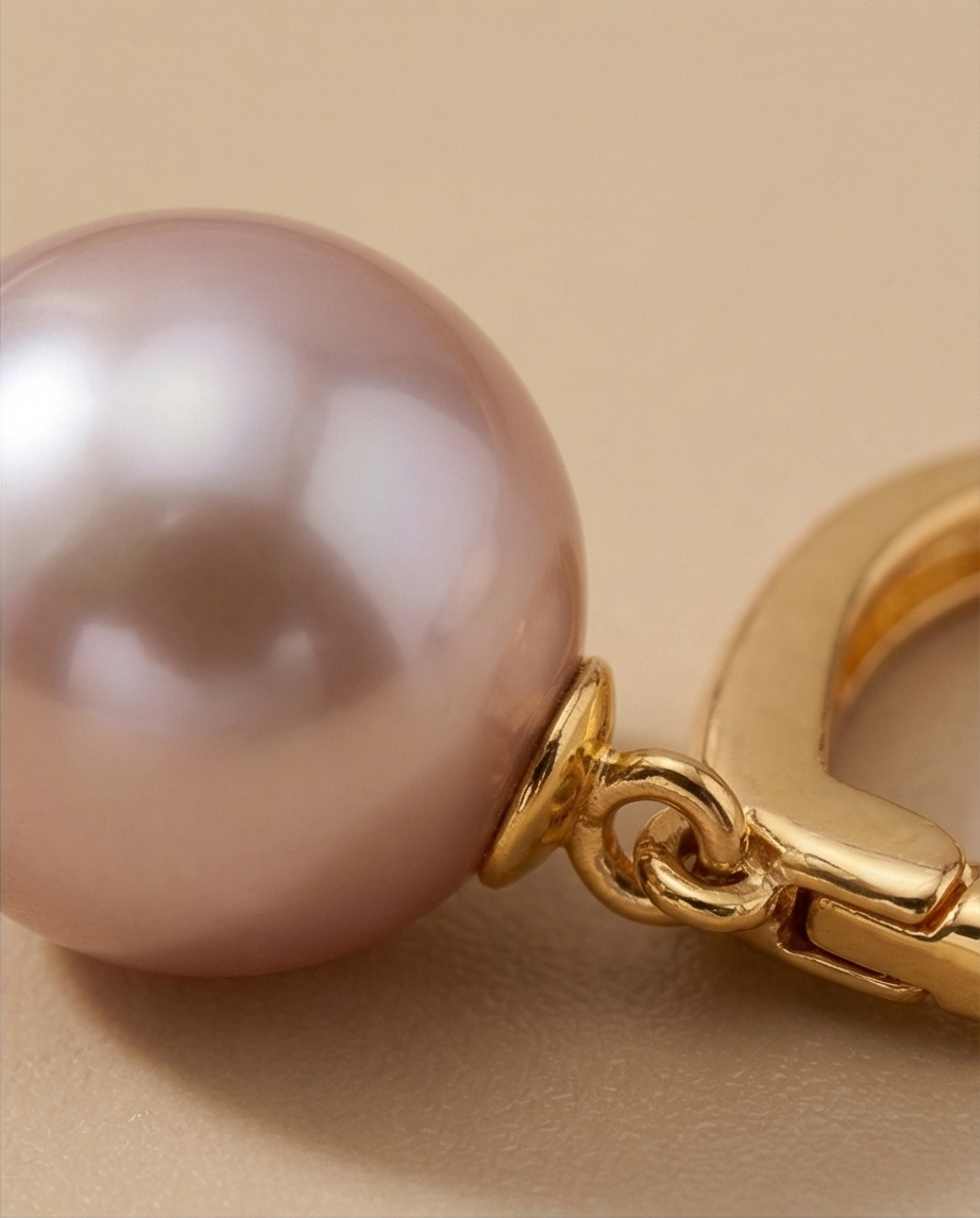 Boucles d’oreilles avec perles de culture rose
