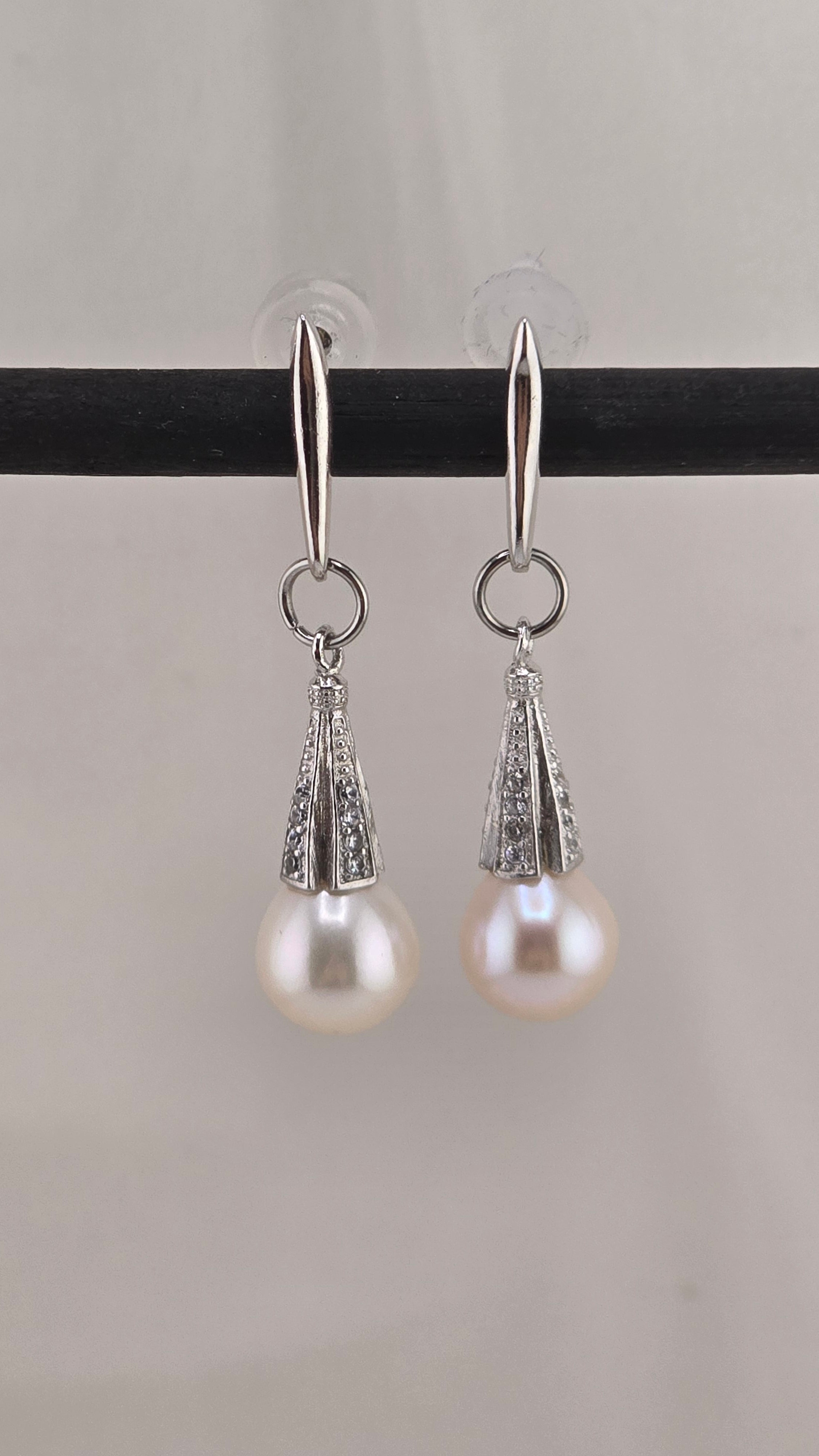 Boucles d’oreilles en argent et perles de culture