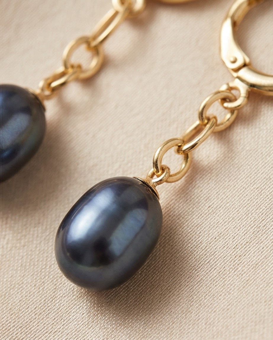 Boucles d’oreilles pendantes en plaqué or