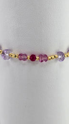 Bracelet en Améthyste, Topaze et Rubis