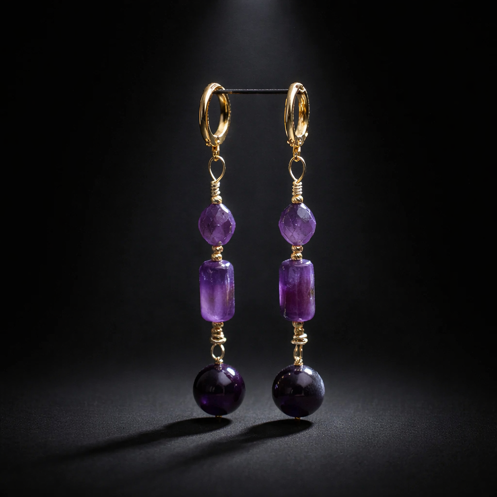Boucles d’oreilles en Améthyste