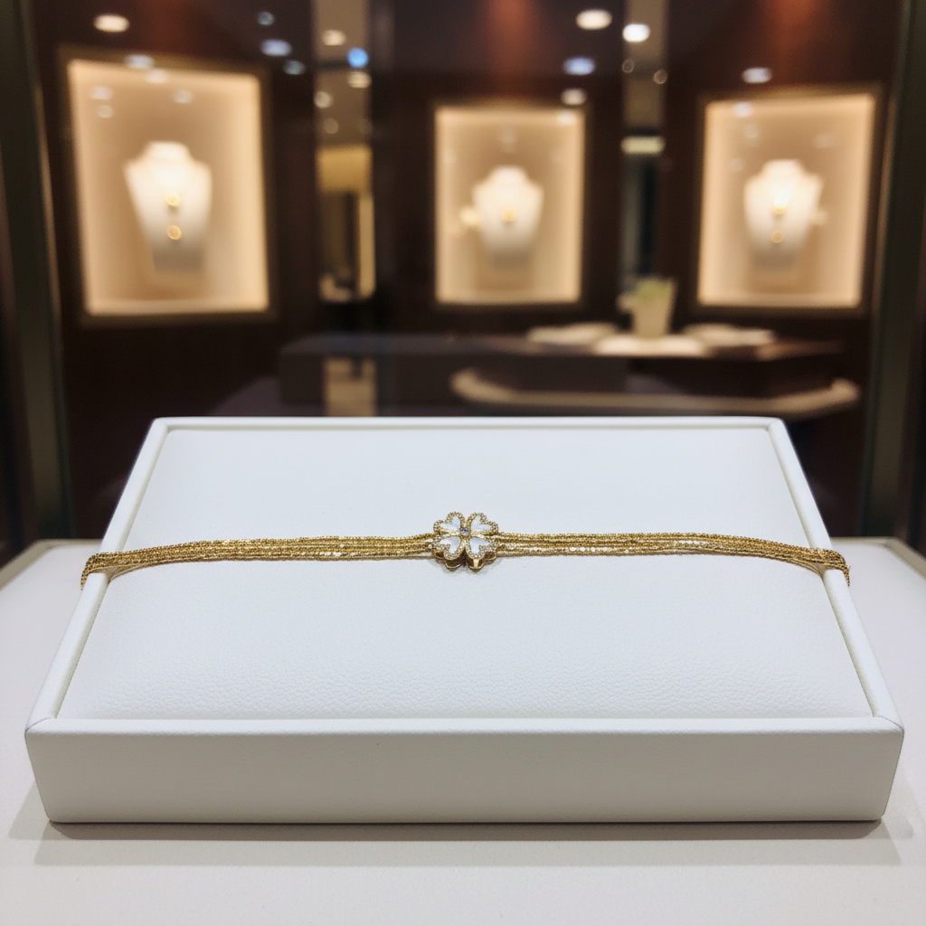 Bracelet or et fleur en nacre