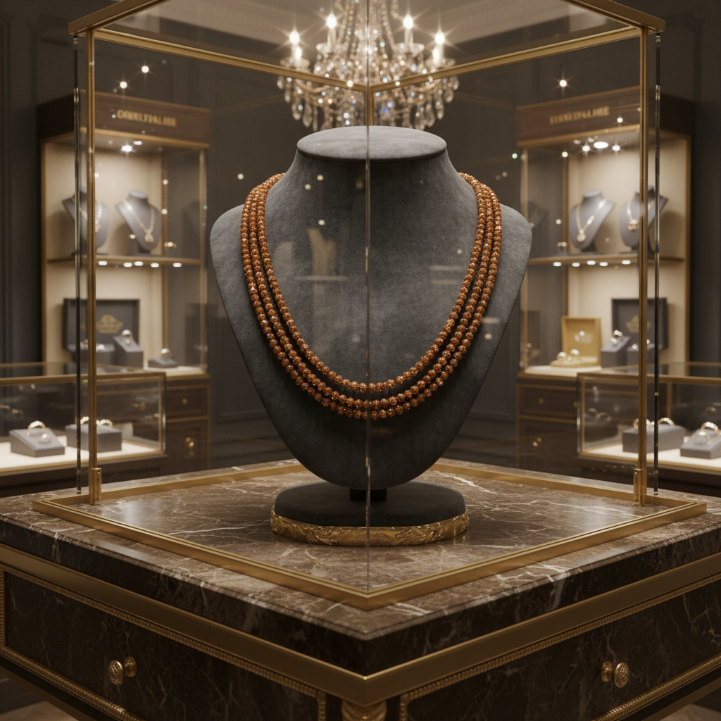 Collier en grès rouge scintillant