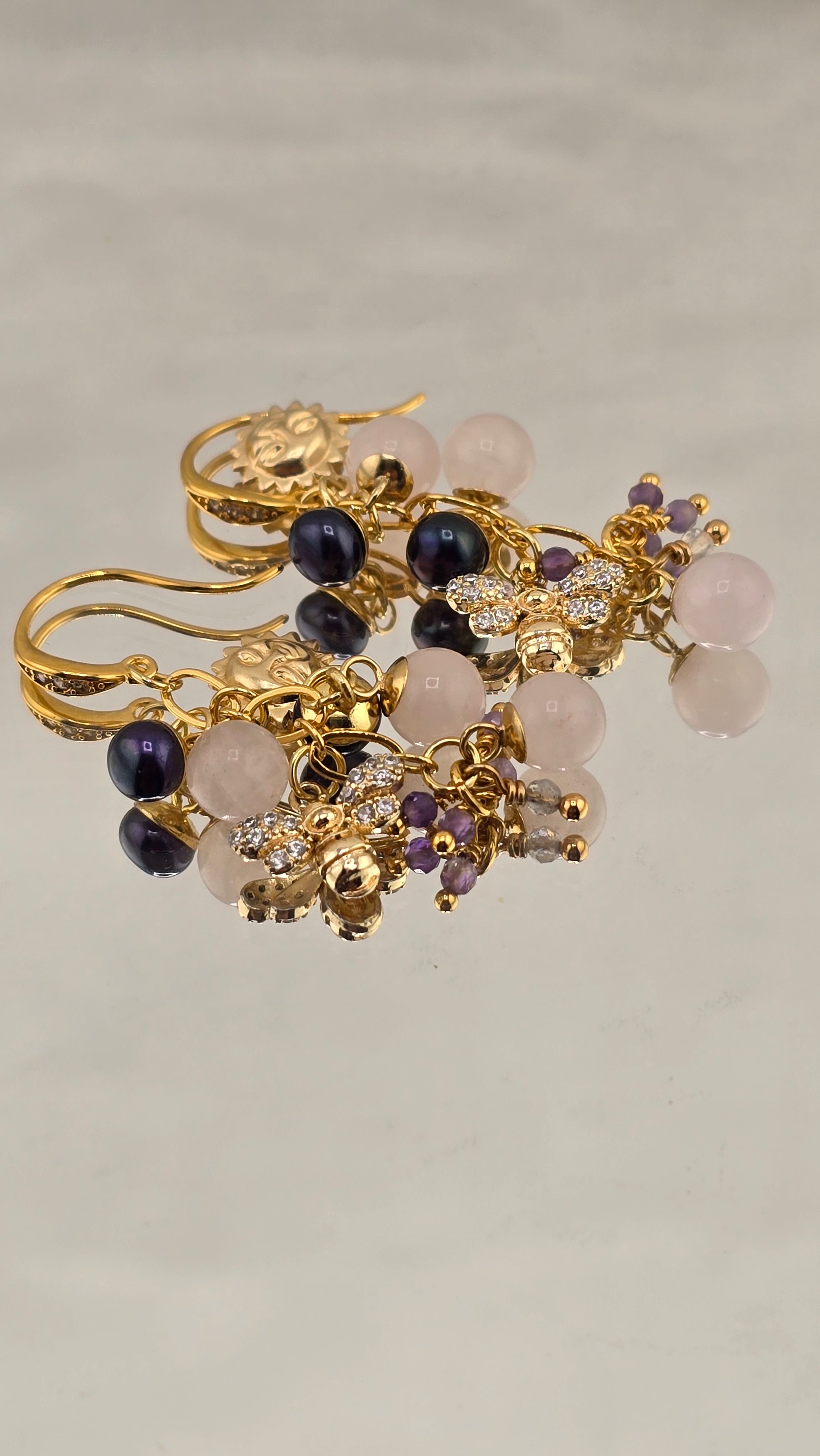 Boucles d 'oreilles en plaqué or 24k