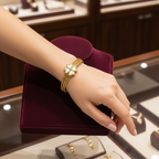 Bracelet or et fleur en nacre