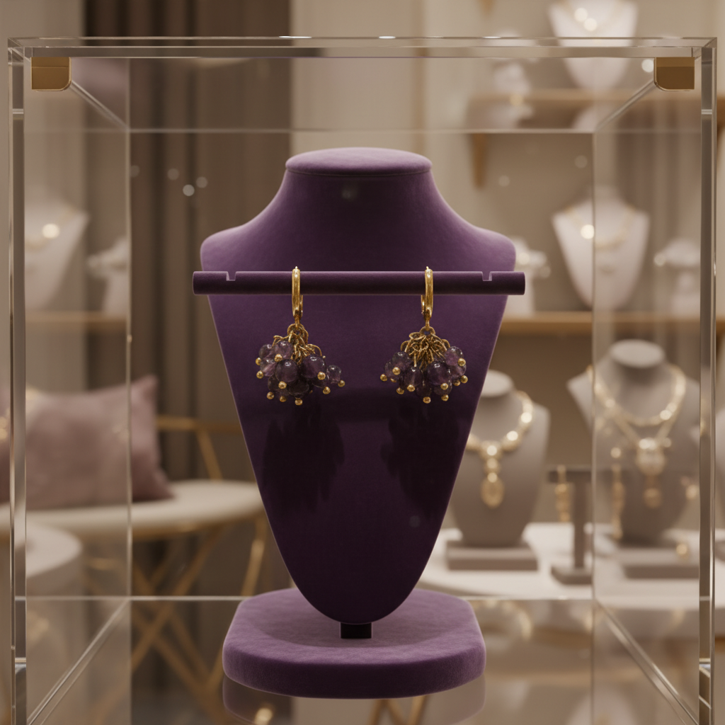 Boucles d’oreilles en vermeil et Améthyste