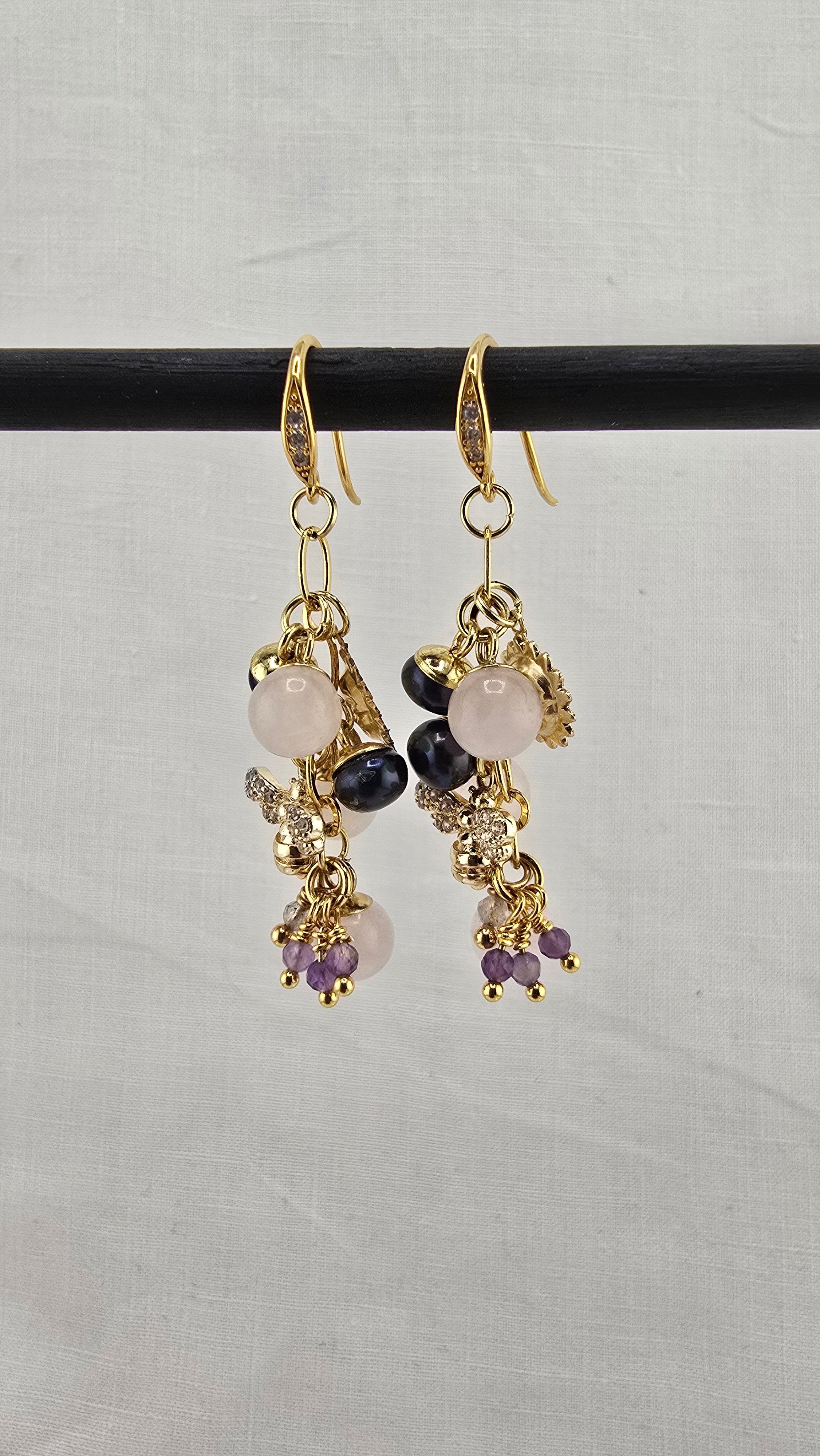 Boucles d 'oreilles en plaqué or 24k