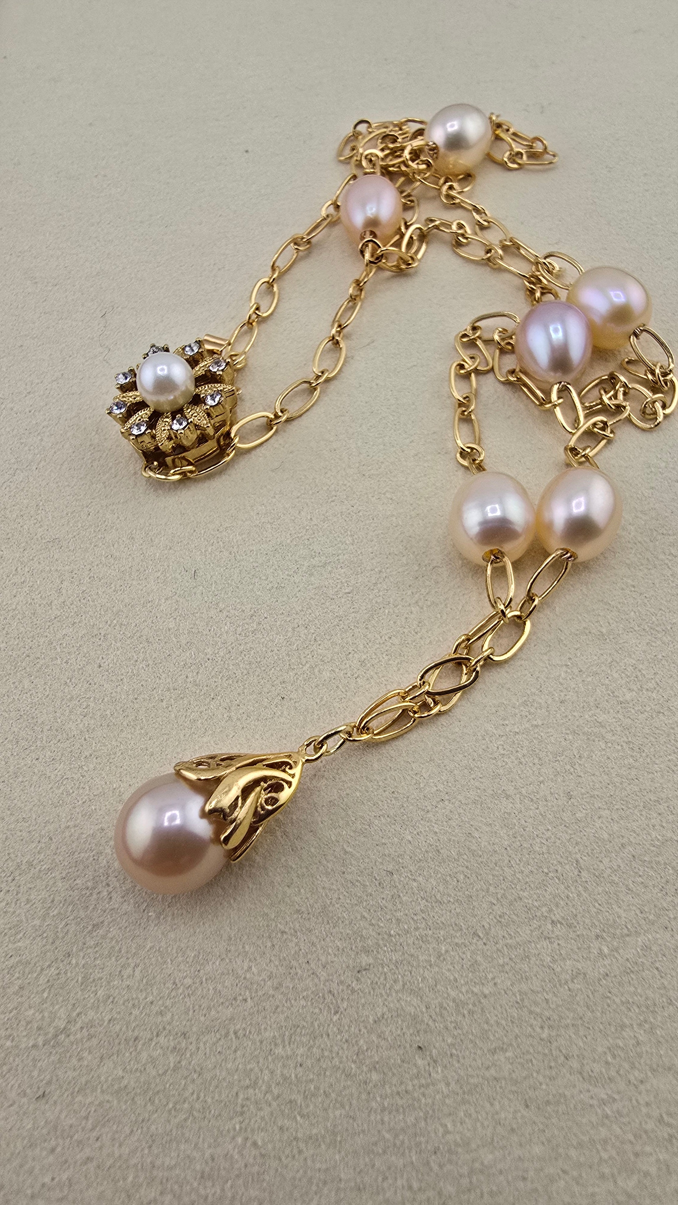 Collier chaine avec perles de culture