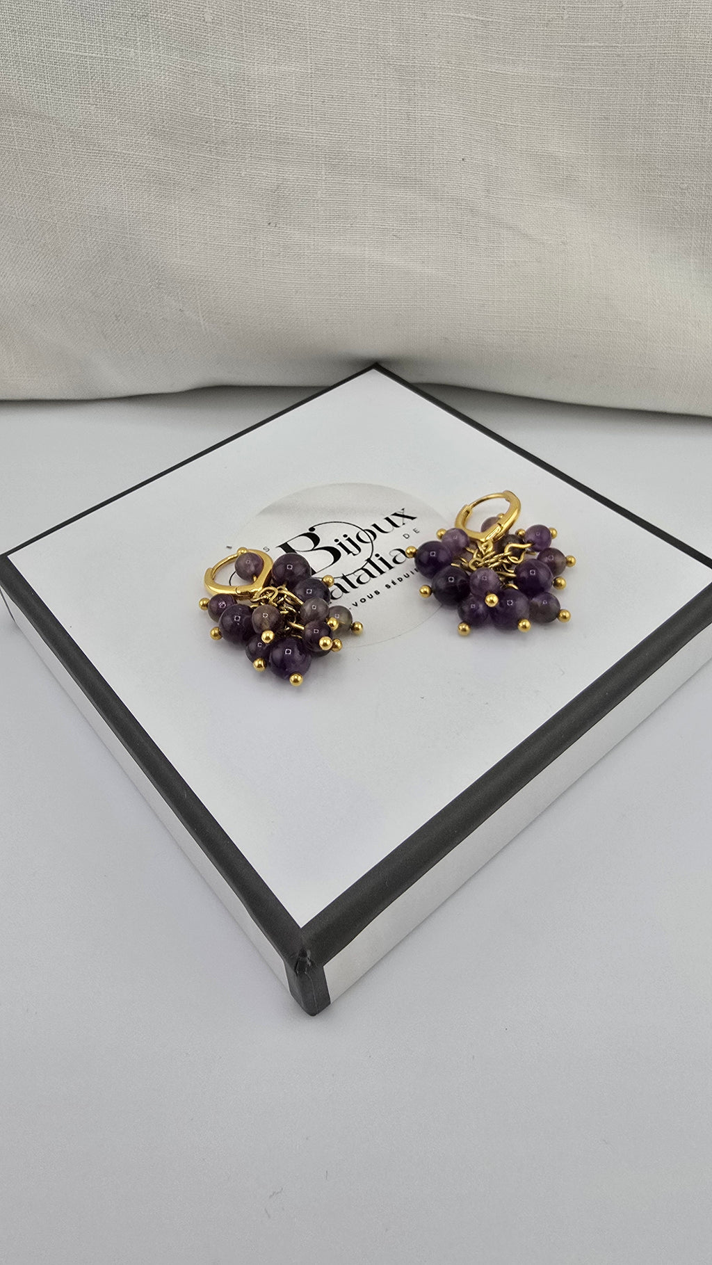Boucles d’oreilles en vermeil et Améthyste