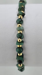 Bracelet en Emeraude et perles or rondes et lisses