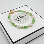 Bracelet en perles de culture cristaux verts