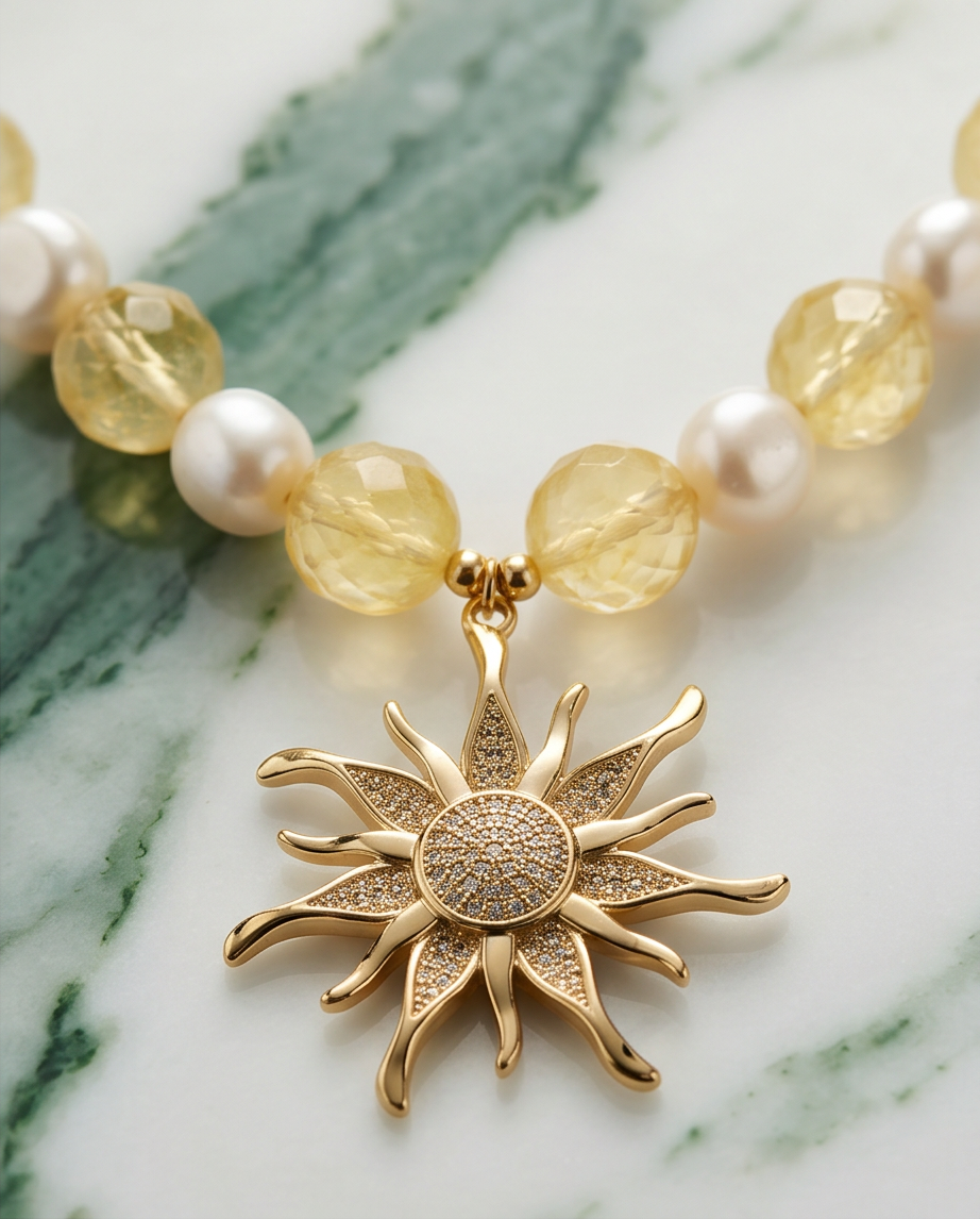 Collier Soleil de Printemps en Citrine