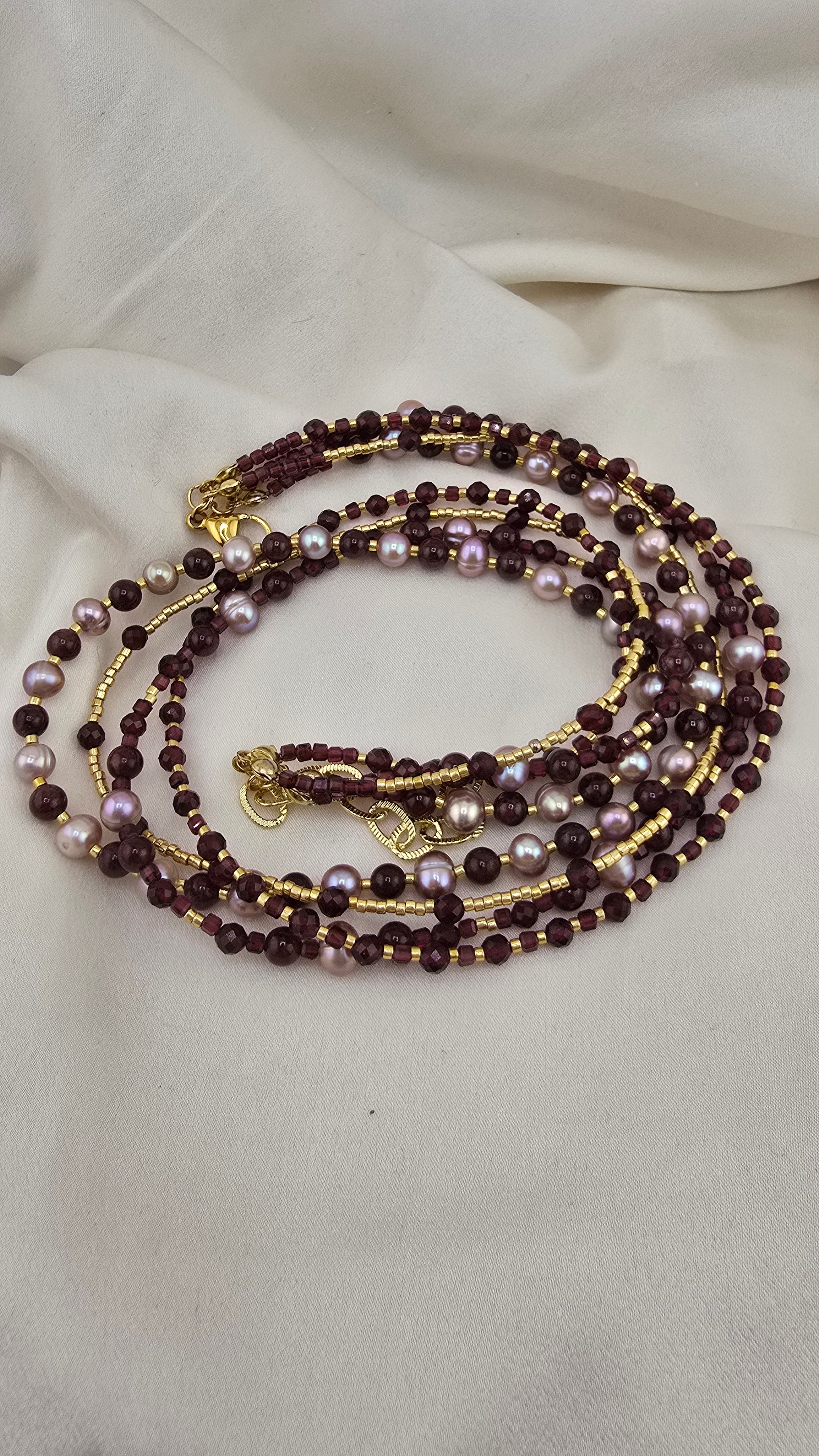 Collier 5 rangs avec perles de culture