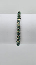 Bracelet en Emeraude et perles or rondes et lisses