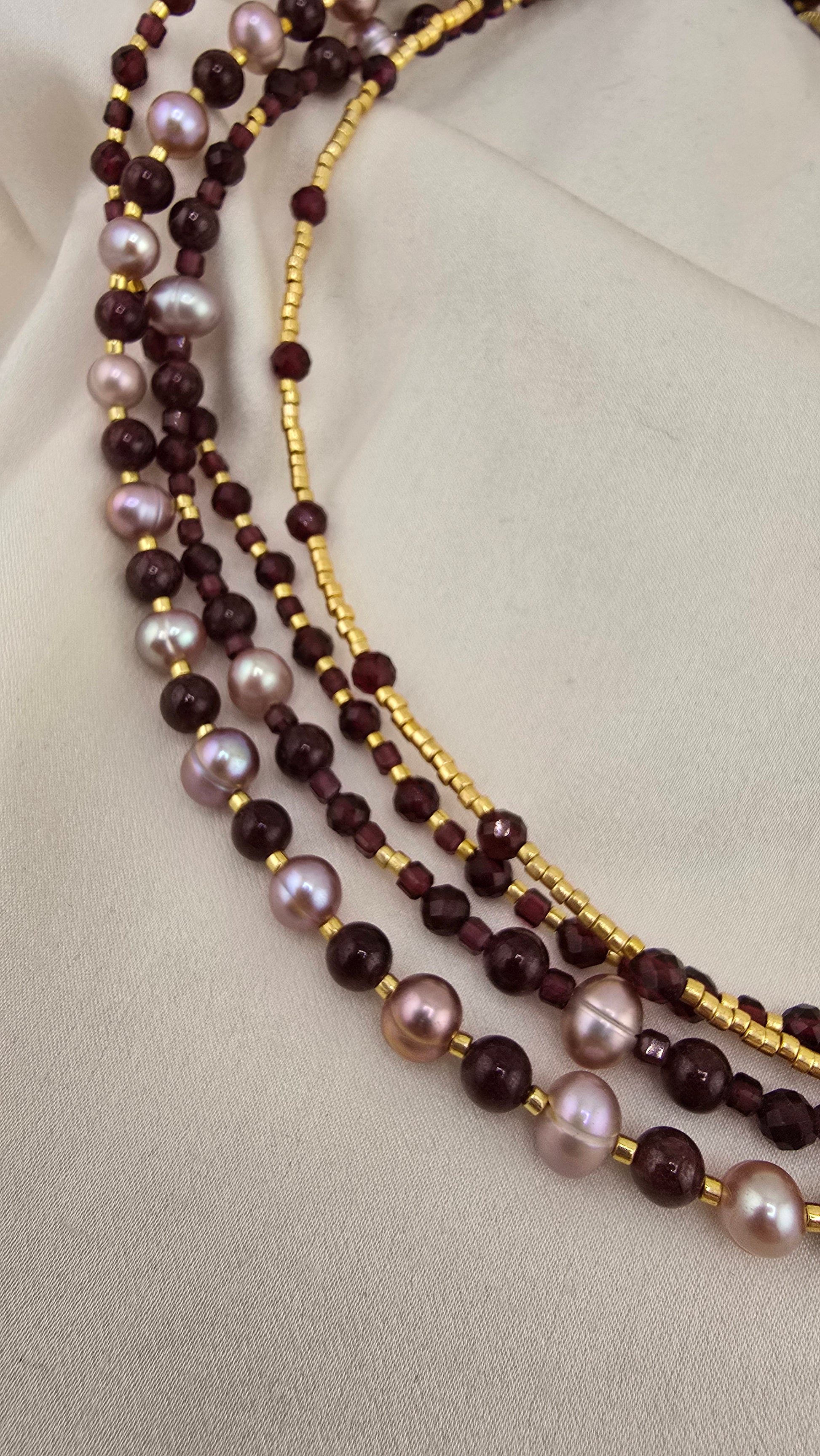 Collier 5 rangs avec perles de culture