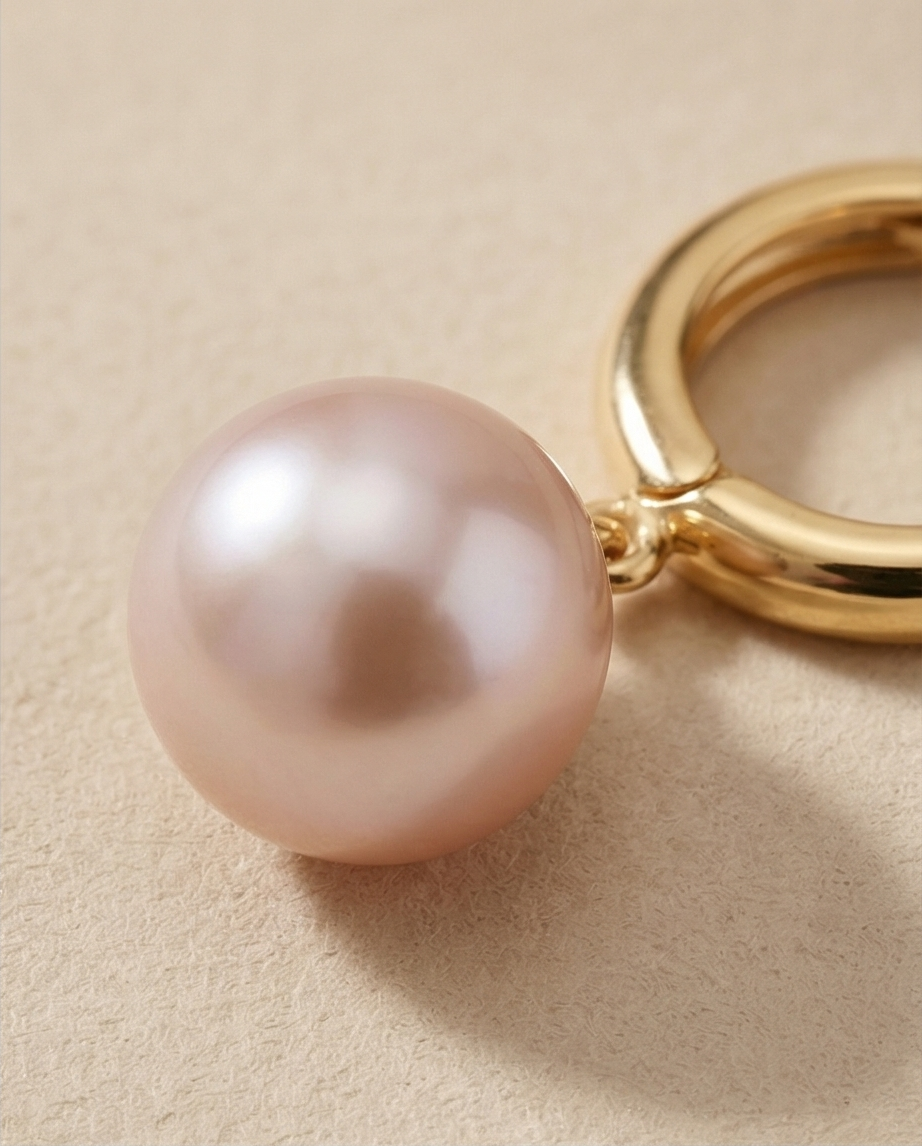 Boucles d’oreilles avec perles de culture rose