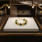 Bracelet en Agate et perles en plaqué or