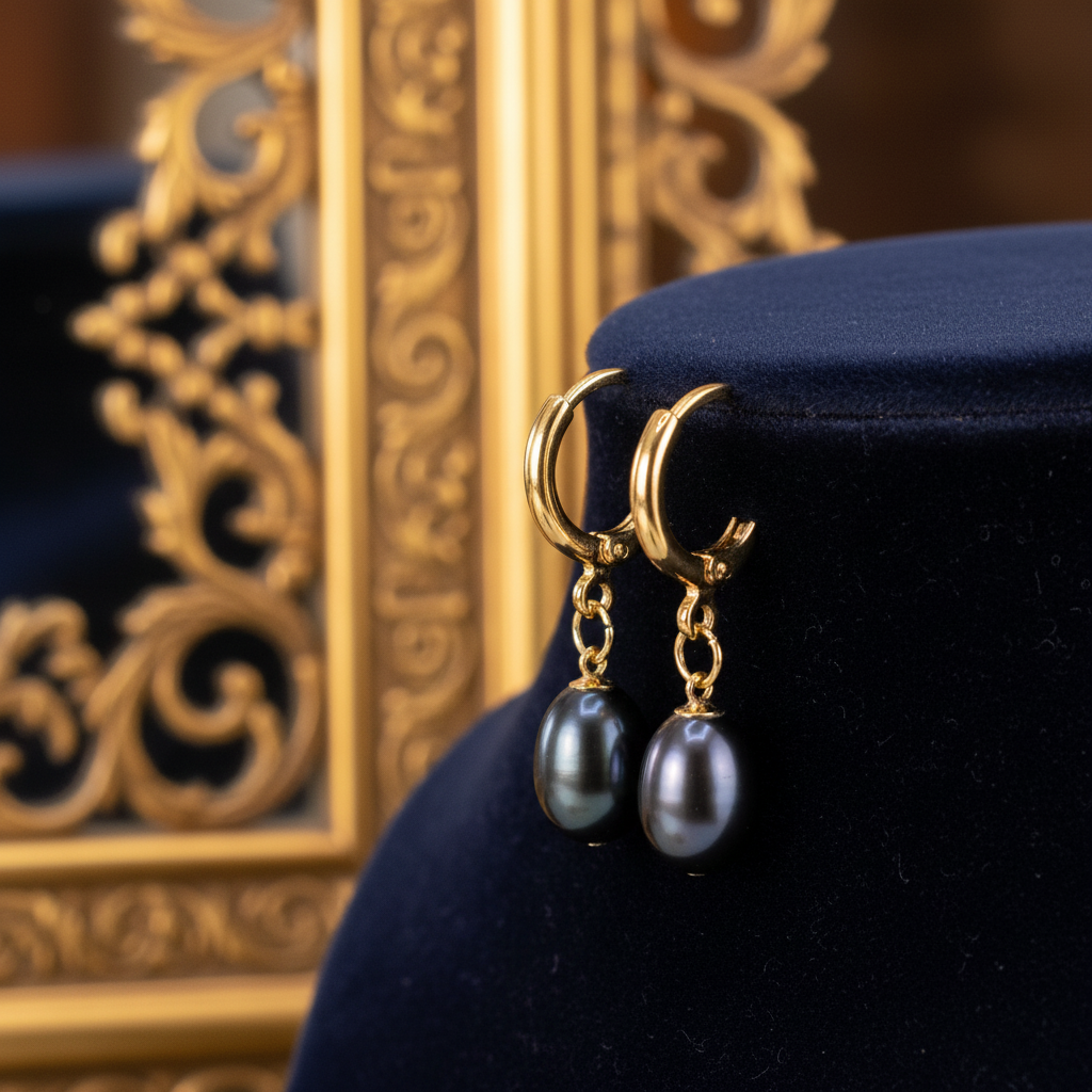 Boucles d oreilles en plaqué or 24k