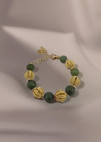 Bracelet en Agate et perles en plaqué or