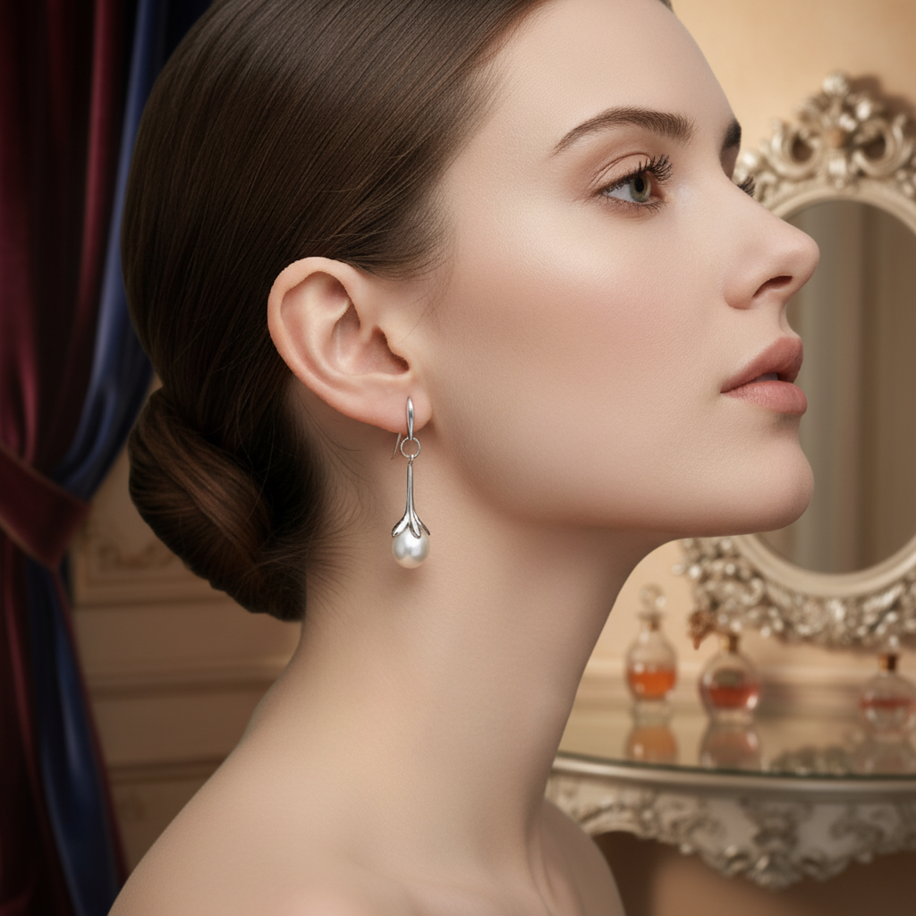 Boucles d ' oreilles en argent rhodié 925/1000