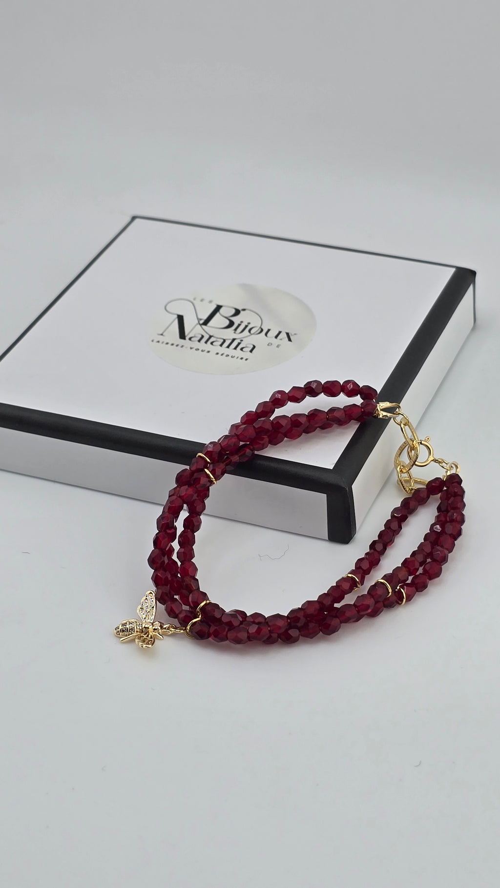 Bracelet en cristal rouge
