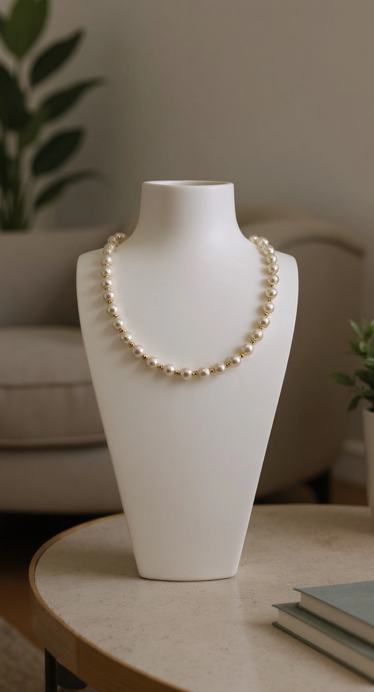 Collier ras du cou en perles de culture dans son écrin