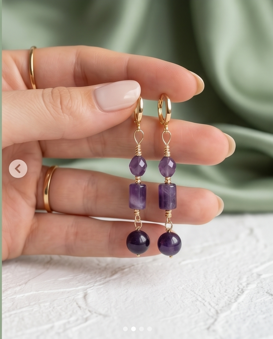 Boucles d’oreilles en Améthyste