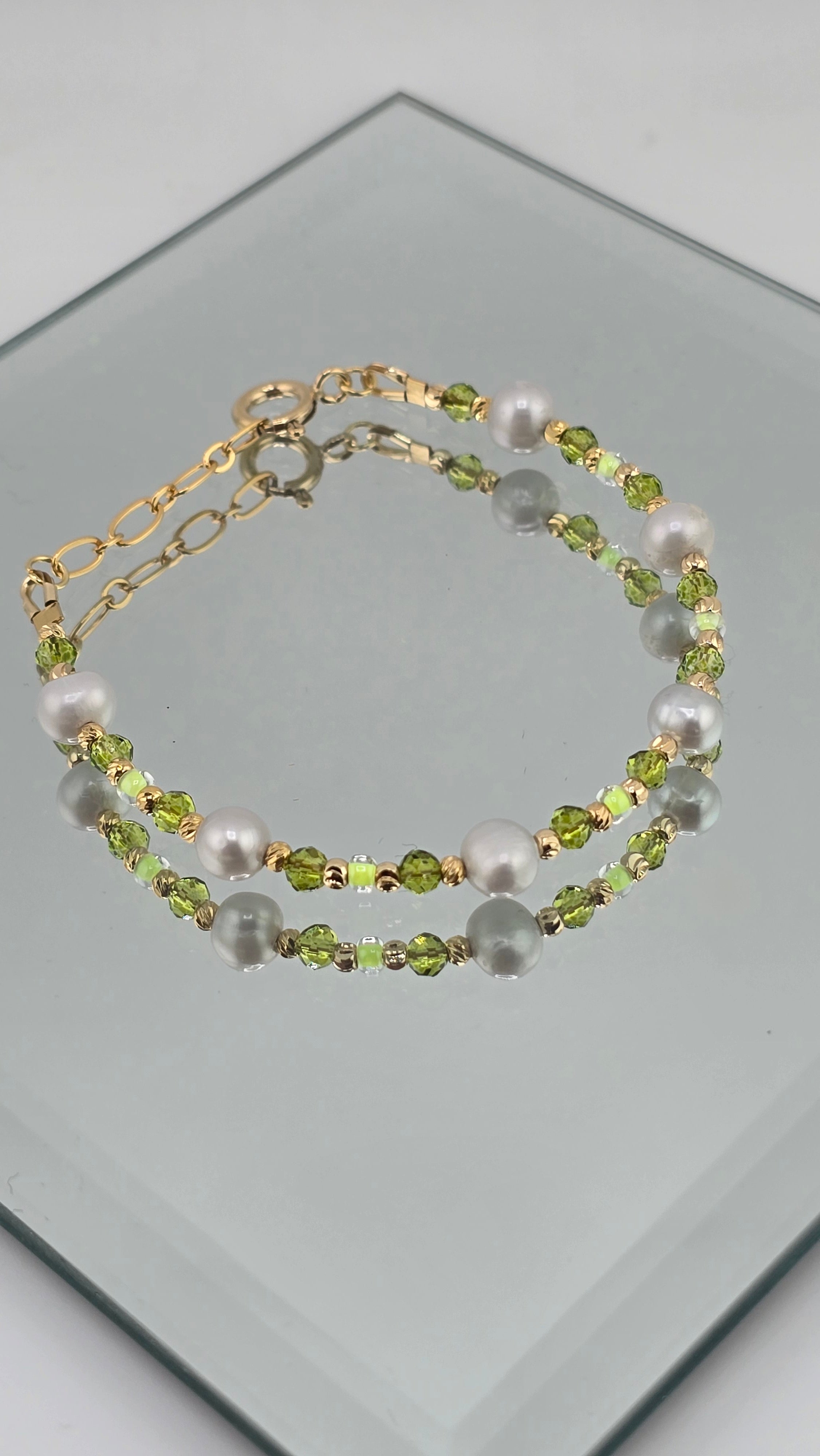 Bracelet en perles de culture et vermeil