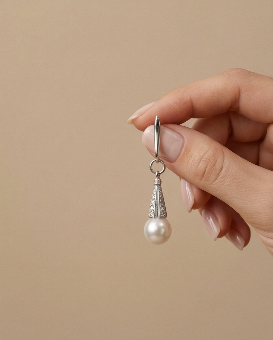Boucles d’oreilles en argent et perles de culture