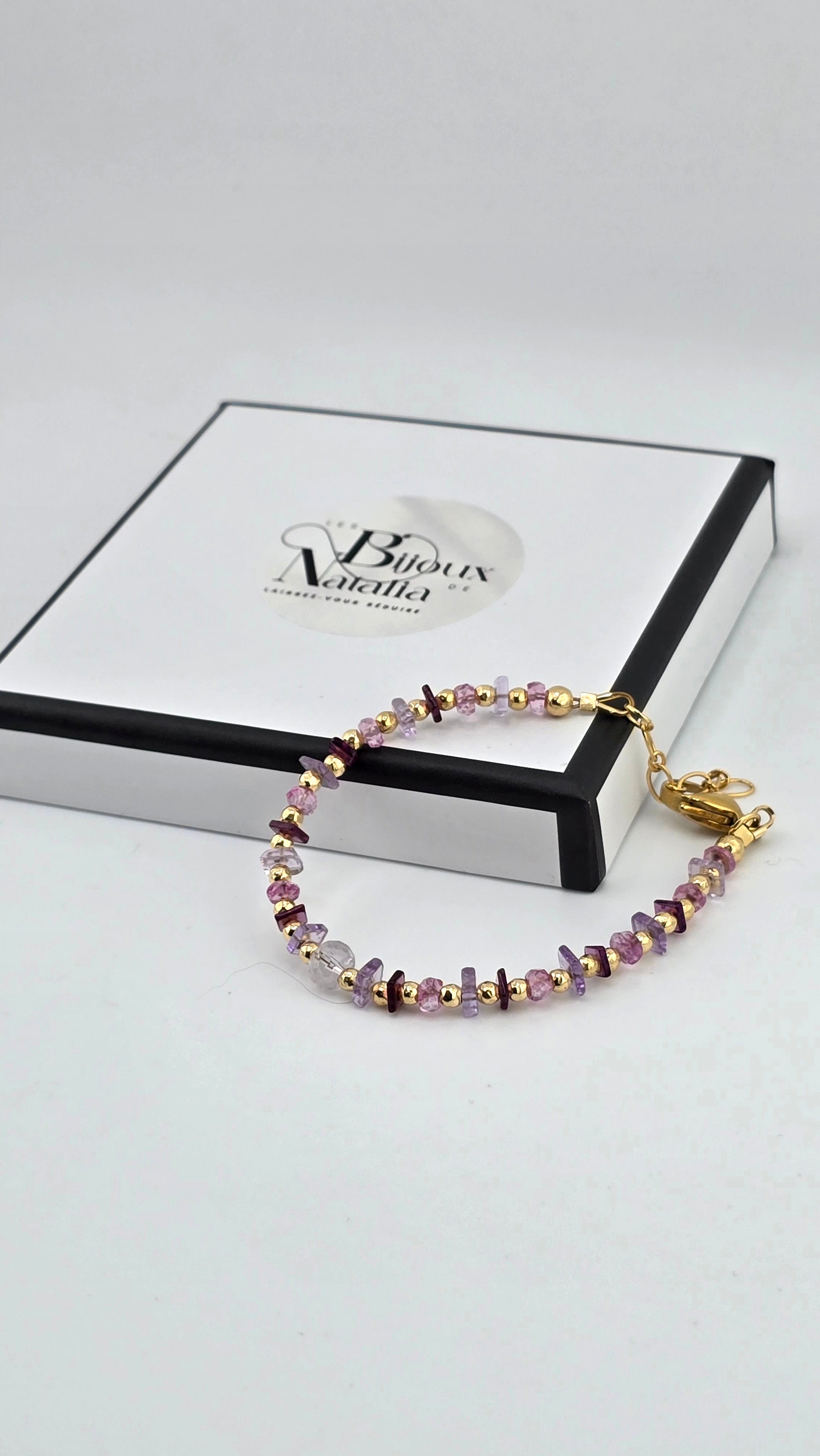 Bracelet en pierres fines et vermeil