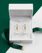 Boucles d’oreilles dormeuses avec perles de culture
