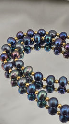 Collier en perles de culture reflets irisés