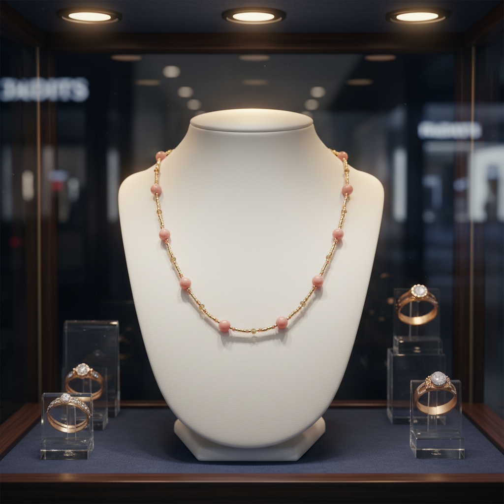 Collier en perles or