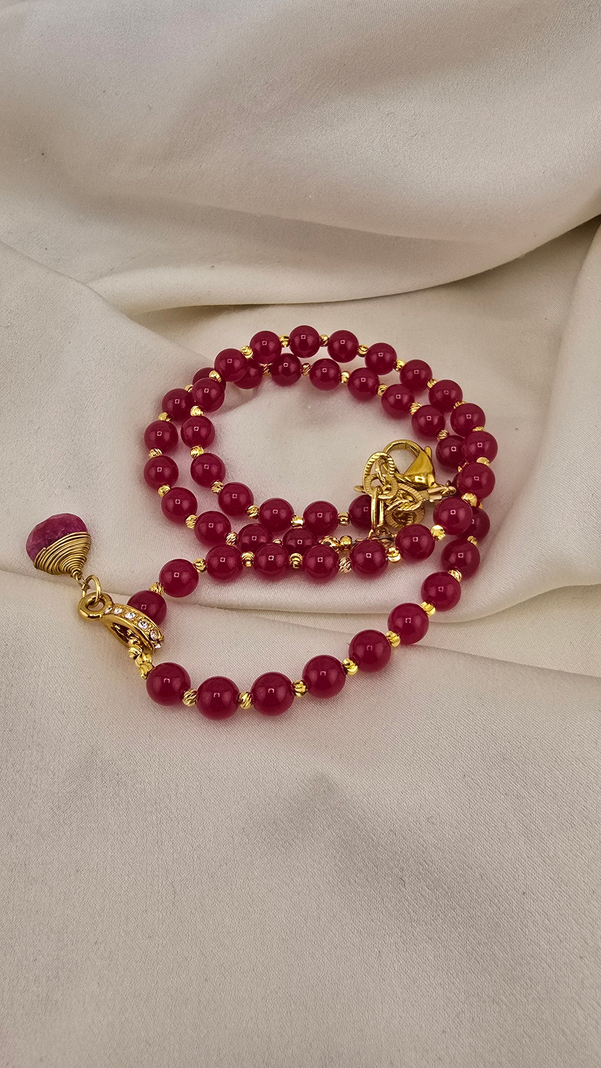 Collier perles de Rubis