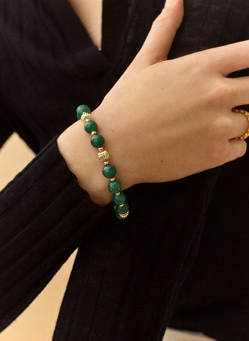 Bracelet en jade vert