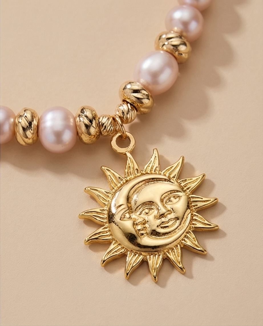 Rosée d'or - collier en perles de culture Rosée
