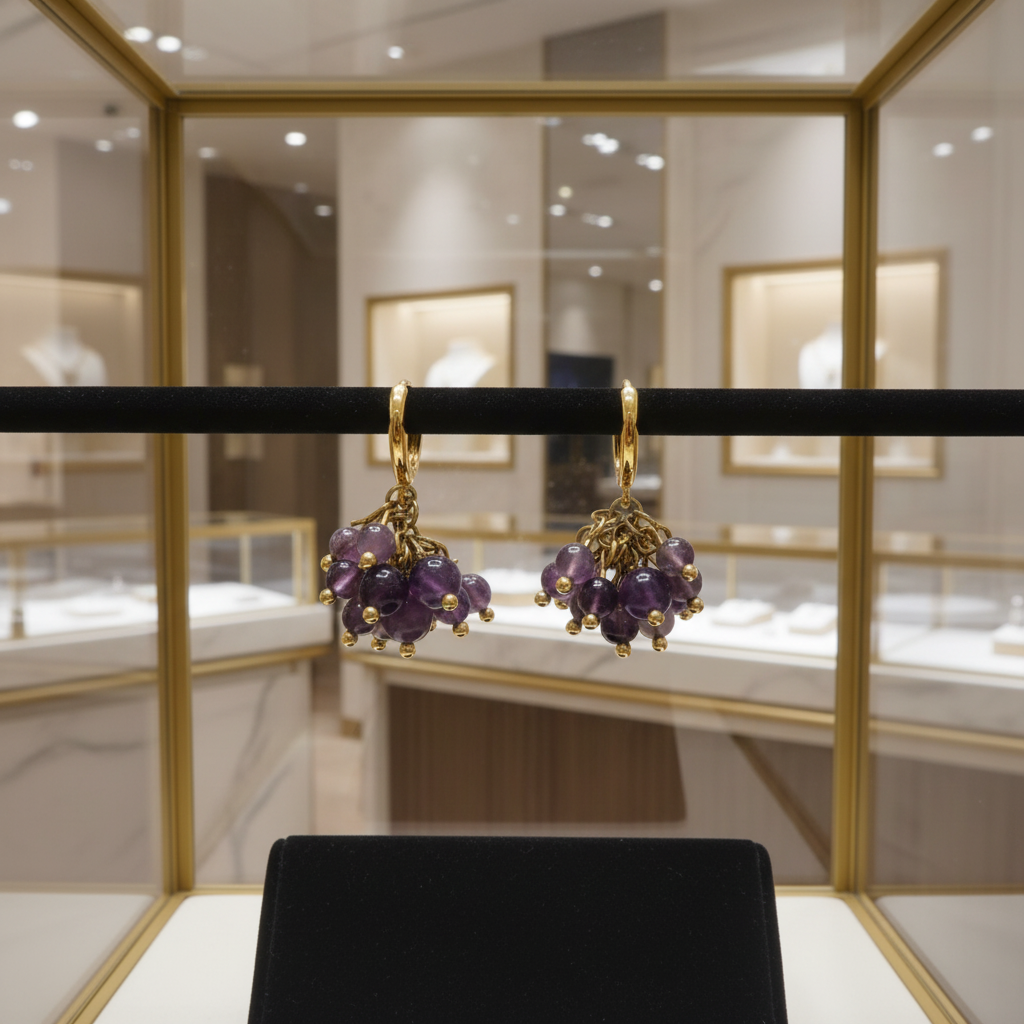 Boucles d’oreilles en vermeil et Améthyste