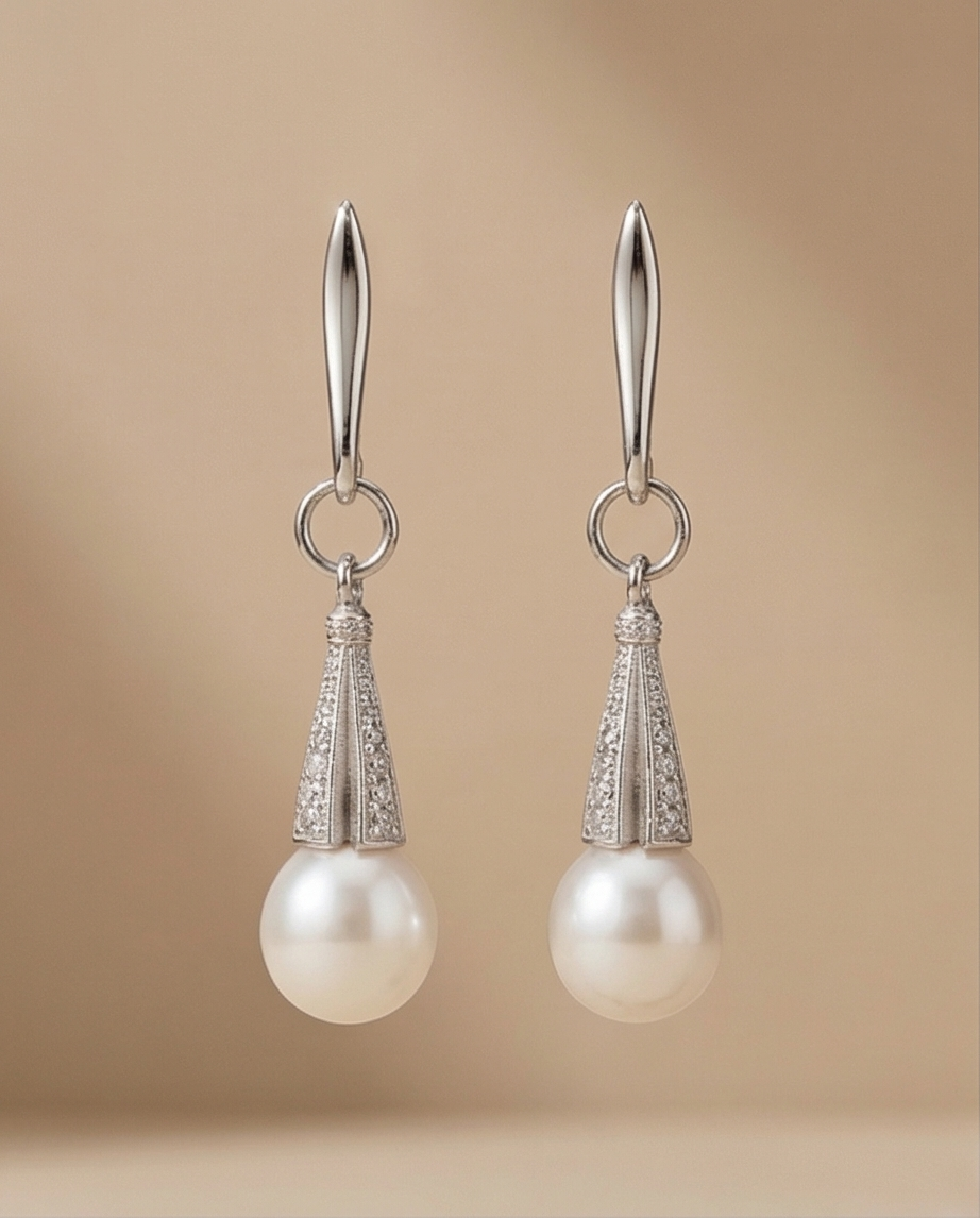 Boucles d’oreilles en argent et perles de culture